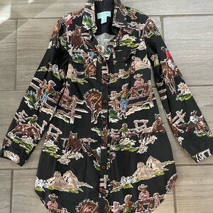 Tasha Polizzi Black Western Print Dress